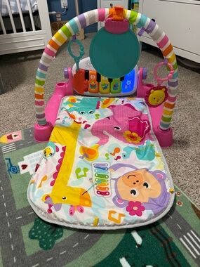 Pink Musical Baby Play Gym with Colorful Mat